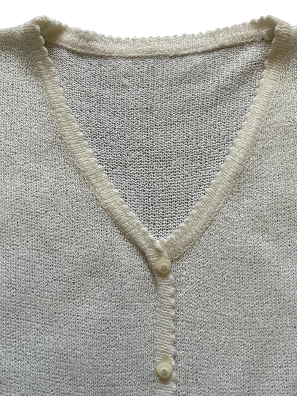 Y2K 80s 90s White Hand Embroidered Eyelet Short Sleeve Top No Size Tag